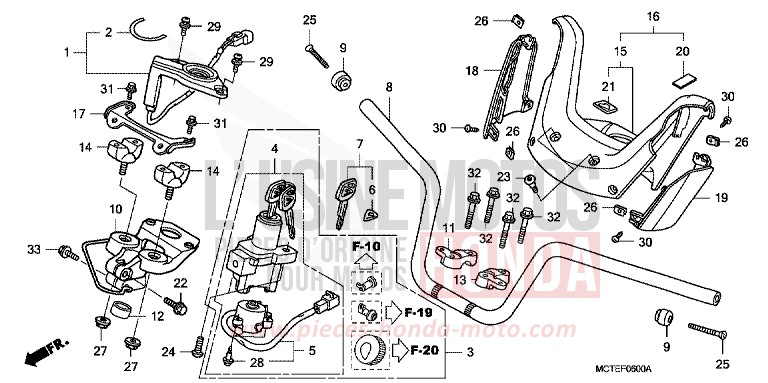 HANDLE PIPE/HANDLE COVER for Silver Wing PURE BLACK (NH237) from 2007